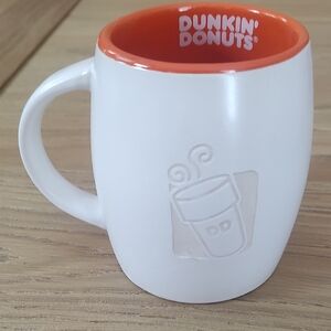 Dunkin Donuts 2012 White and Orange Mug 14 oz VGUC